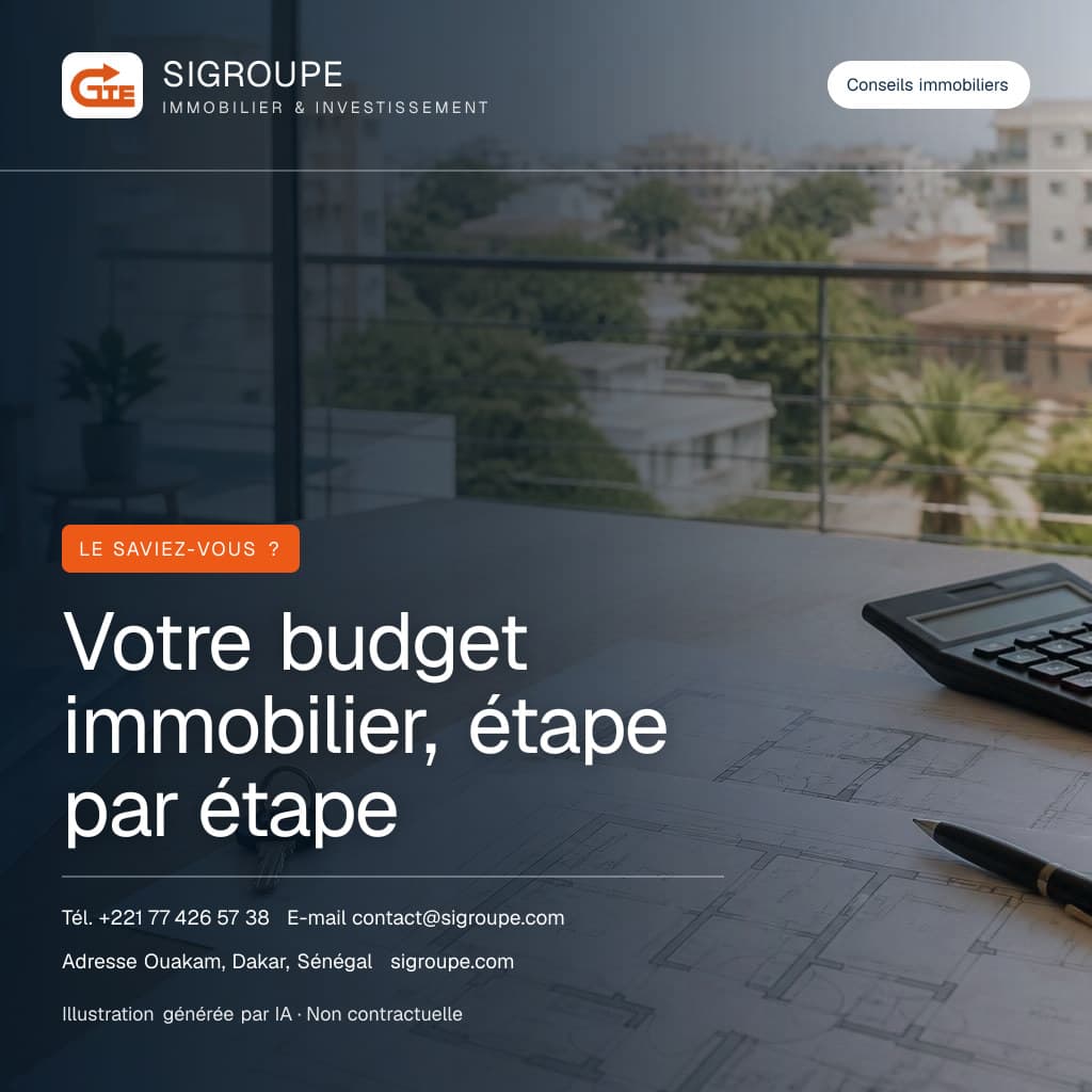 Dossier immobilier et plans de maison sur une table au Sénégal